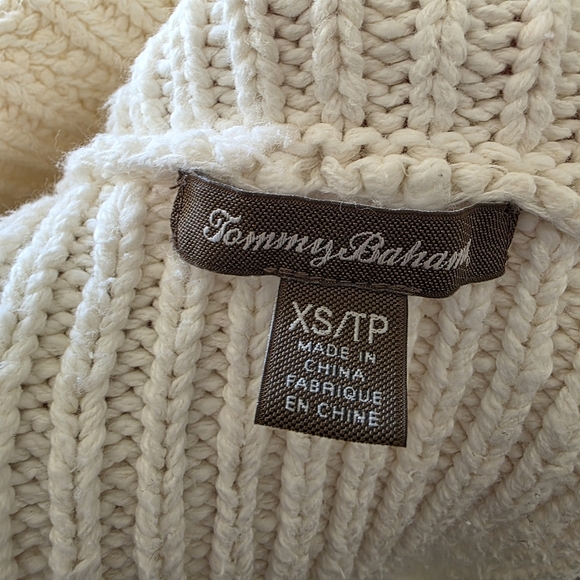 Tommy Bahama Womens XS Chunky Sweater Vest Ivory Coastal Grandma Boho Resort - Picture 3 of 9